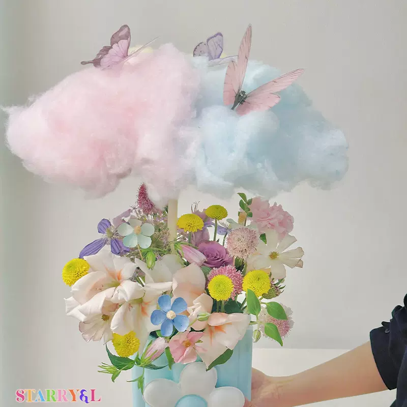 网红棉花爱心装饰网红花束爱心小花装饰云朵手工包花填充diy材料