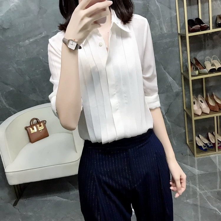 CS03 Профессиональная рабочая одежда для женщин больших размеров, корректирующая фигуру, для полных девушек, 100kg шифоновых топов-рубашек