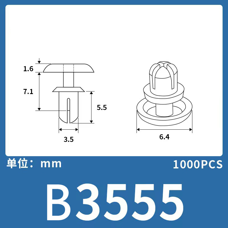 Expansión remache de nylon niño y madre hebilla de plástico hebilla de nylon remache fijo clip hebilla Blanco Negro