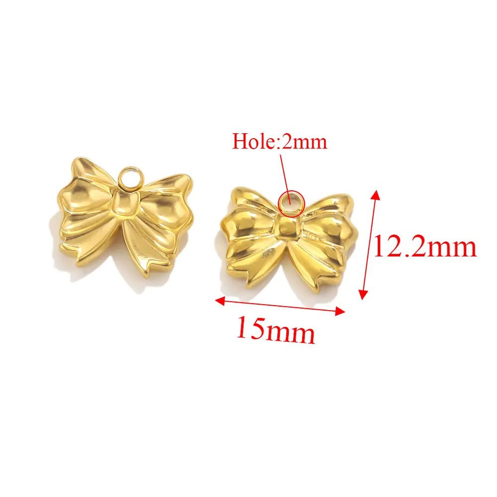 Colgante de lazo de acero inoxidable, accesorios de joyería de bricolaje, pendientes, collares, accesorios de joyería, colgantes decorativos al por mayor