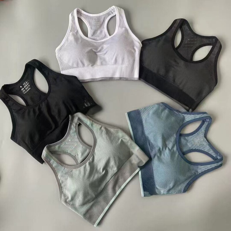 Foreign Trade Yoga Fitness Bra Without Rims Underwear Comfortable Medium and High Intensity Running Sports Vest Quick Drying Wholesale