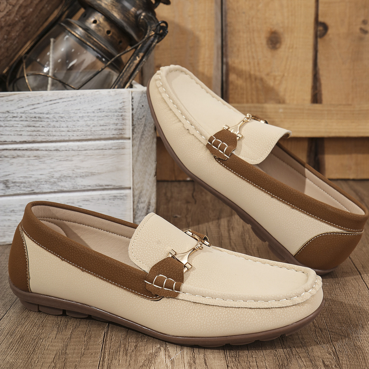 Mocasines Planos para Mujer de Cuero Artificial con Tacón Bajo y Puntera Cuadrada para Banquetes