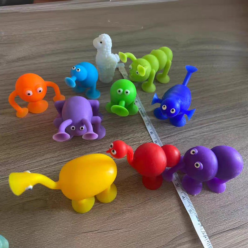 Cross-Border Hot Selling Children's Suction Cup Animal Doll Soft Building Blocks Suction Spider Man Sticky Educational Toy