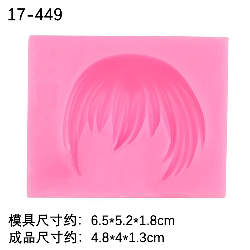 Ultra-ligero de arcilla pelo de silicona molde peinado muñeca modelado decoración fondant dibujos animados Bangs fondant molde de cerámica suave