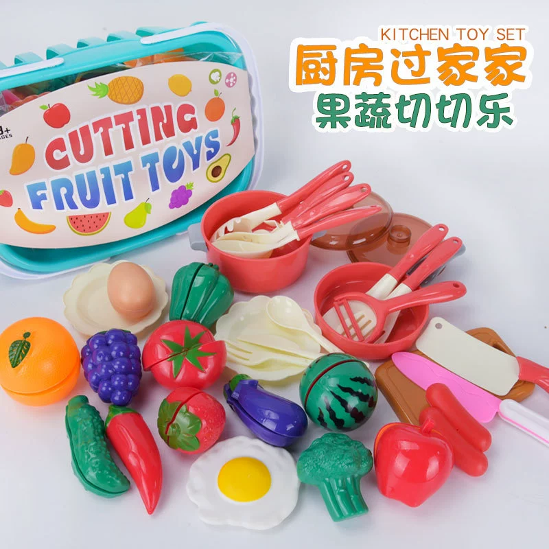 Детская имитация нарезки фруктов и овощей, кухонные игрушки, игровой домик, нарезка фруктов, пиццы, игрушки для приготовления пищи, трансграничные горячие продажи