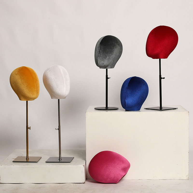 Soporte de Cabeza de Maniquí para Sombreros y Pelucas de Terciopelo para Escaparates