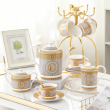 欧式金边咖啡具创意下午茶咖啡杯家用办公室陶瓷水具杯碟套装