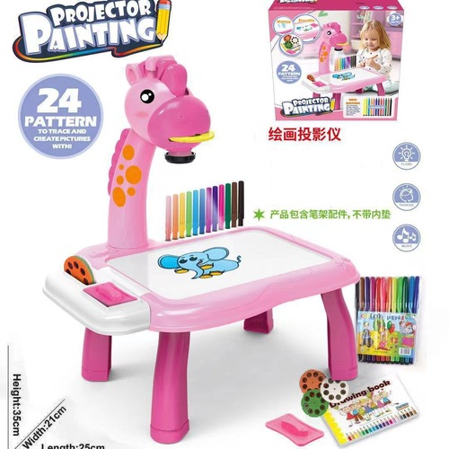 Cross-border children projection drawing board, deer writing board, elephant painting board, music baby enlightenment intellectual early education toy
