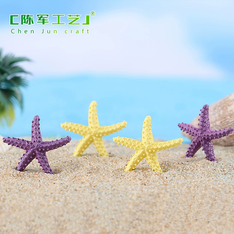 Micro -landscape decoration Mediterranean -style resin striped starfish micro -landscape ornaments Creative resin