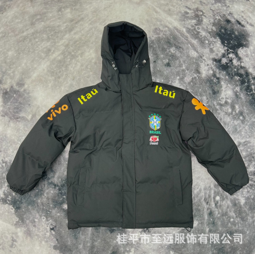 Brasileño chaqueta de asalto con capuchón, abrigo a prueba de viento, abrigo a prueba de agua, fábrica de fuentes deportivas, ropa de entrenamiento de fútbol al por mayor image 45