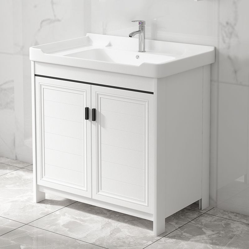 Floor-Standing Bathroom Cabinet Balcony Washbasin Cabinet Combination Space Aluminum Ceramic Basin Bathroom Washbasin