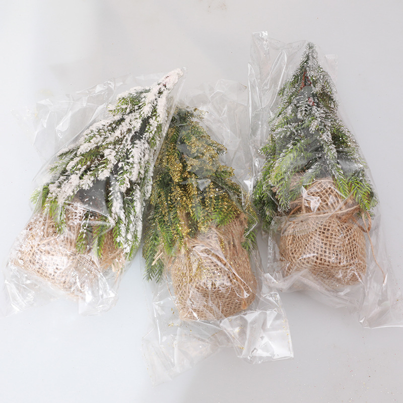 Venta al por mayor transfronteriza mini árbol de Navidad flocado pequeño árbol de Navidad decoración de escritorio accesorios diseño de escena