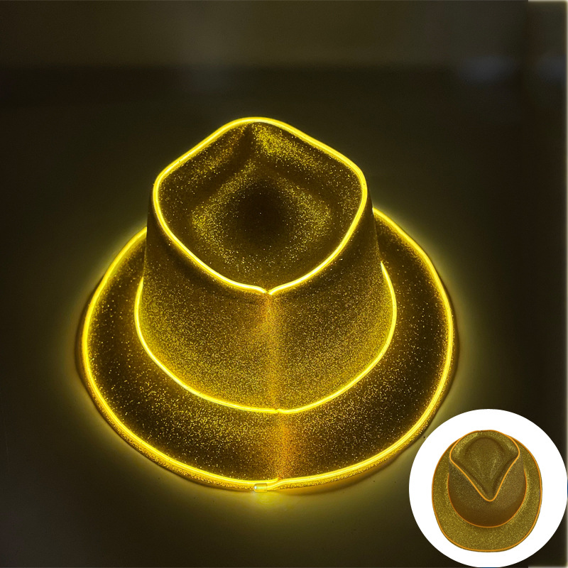 LED luminoso esquinilla sombrero sombrero de jazz plástico rosa disfraz de Halloween carnaval espectáculo sombrero de fiesta accesorios