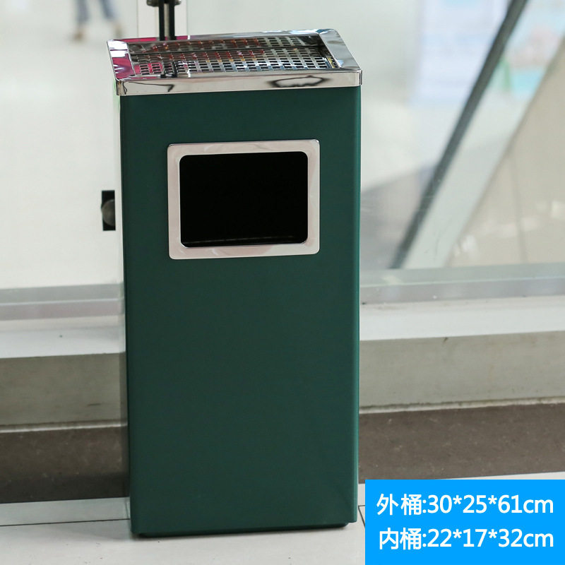 Comercial grande de acero inoxidable clasificación basura con Cenicero gran capacidad al aire libre Hotel vertical al aire libre extintor cubo