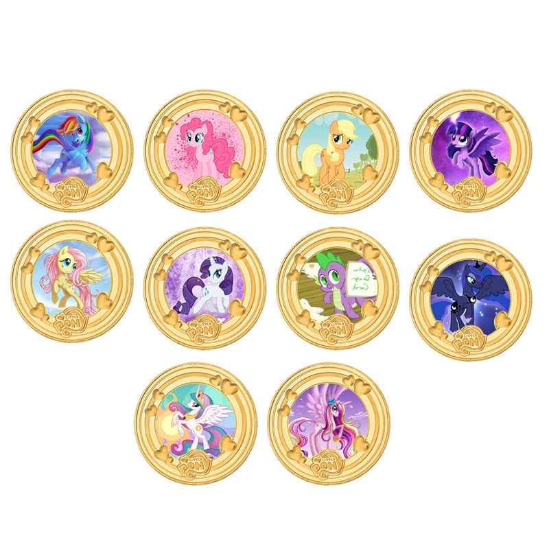 Коллекционная монета-подставка Little Pony на память (2025) — набор много монет, варианты подарков, акриловая рамка и коробка