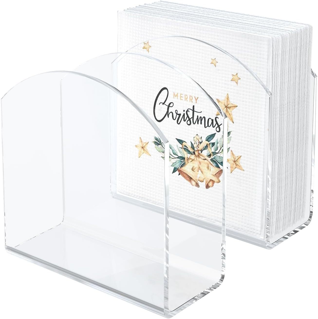 Acrylic Western Restaurant Cafe Cocktail Napkin Holder Tissue Box Square Tissue Storage Rack Vertical Napkin Holder