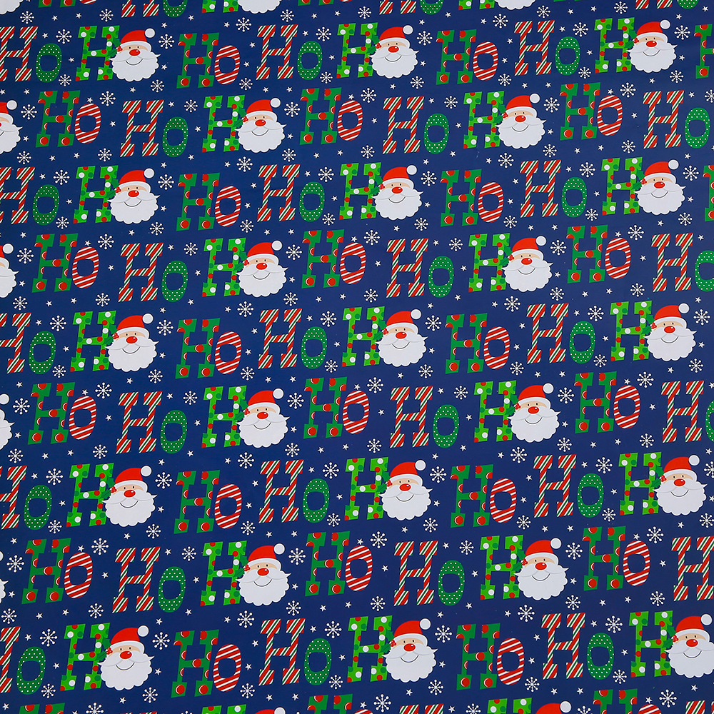 Papá Noel de fondo azul; 50x70cm