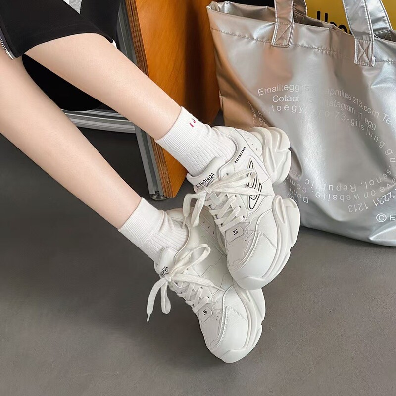 前言范8CM内增高老爹鞋女2025新款厚底松糕鞋百搭休闲运动小白鞋|undefined