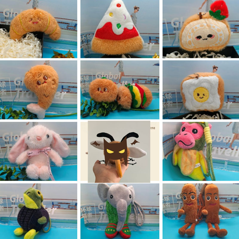 Cute New Cartoon Plush Pendant Cross-Border Foreign Trade Small Goods Doll Keychain Mobile Phone Chain Doll Manufacturer Wholesale