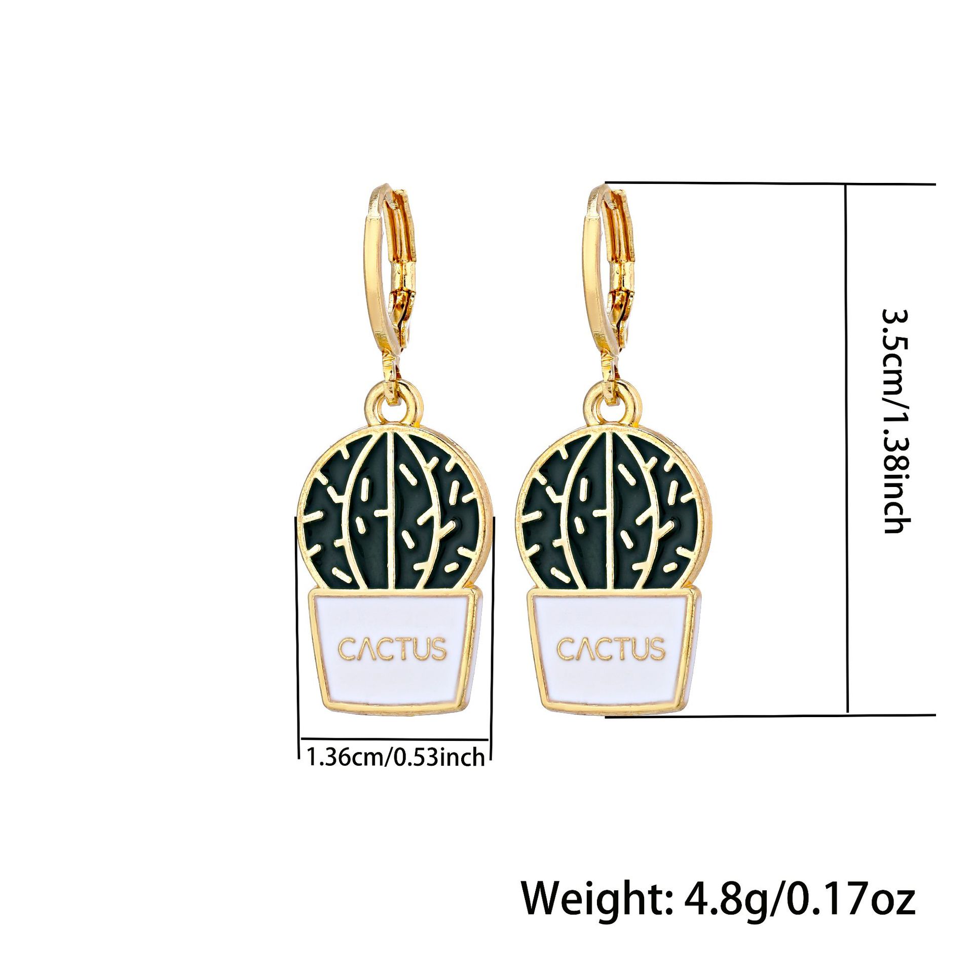 Wholesale Jewelry Geometric Hollow Plant Cactus Earrings Nihaojewelry display picture 1