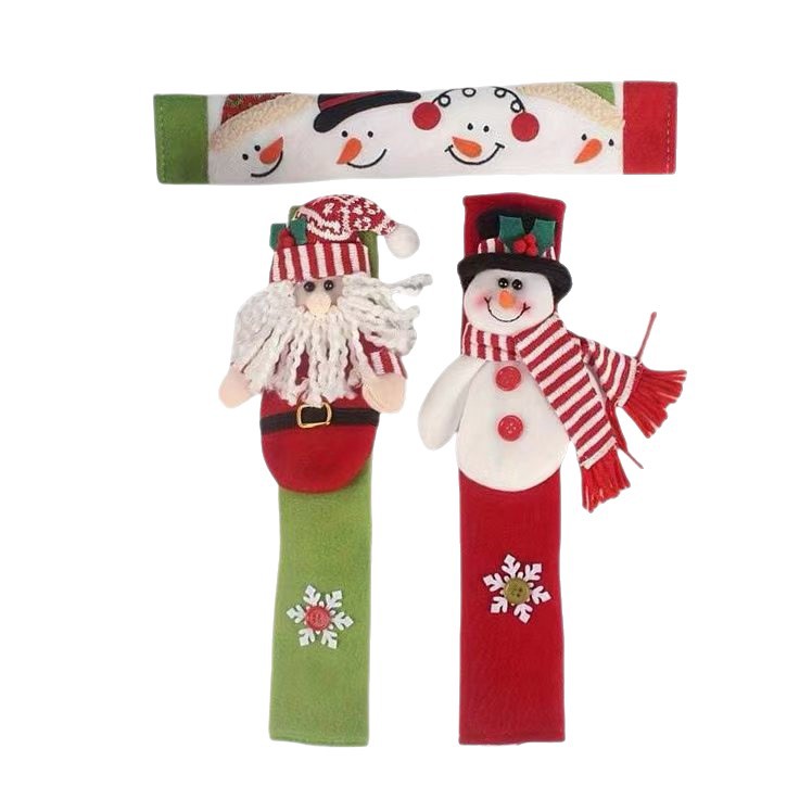 Guantes de mango para microondas/horno navideños, diseño de muñeco de nieve/Papá Noel, funda protectora