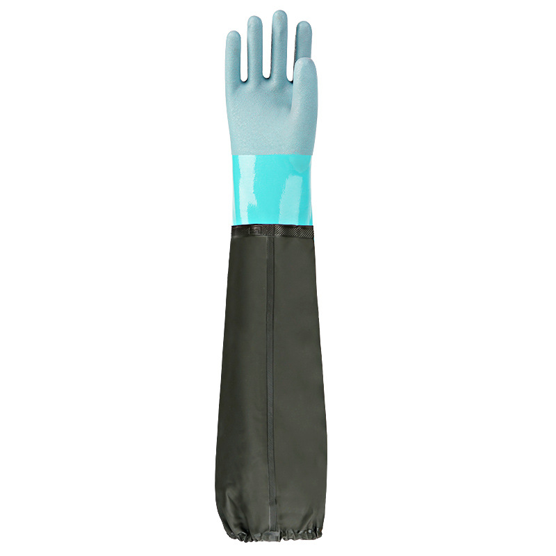 Guantes de protección contra el agua para limpieza doméstica de terciopelo caliente para lavar platos cocina de mujeres guantes de plástico de manga larga resistente al desgaste