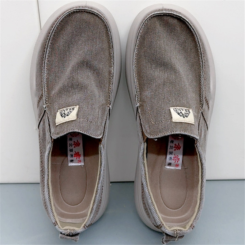 Men's Shoes Lazy Slip-on Soft-soled Driving Casual Shoes Lightweight Non-slip Old Beijing Cloth Shoes Men's Breathable Dad's Shoes