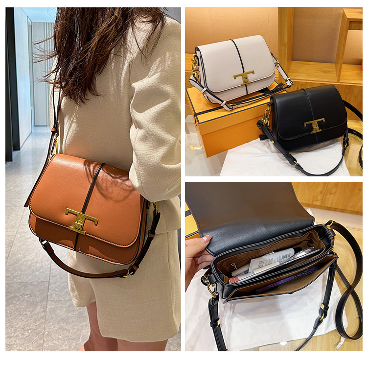 2023 New Fashionable and Minimalist Underarm Casual Western Style Solid Color Saddle Handheld One Shoulder Crossbody Bag_voghion.com