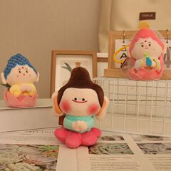莲花小佛毛绒挂件钥匙扣萌趣禅意公仔玩偶云佛小伴文创纪念品配饰