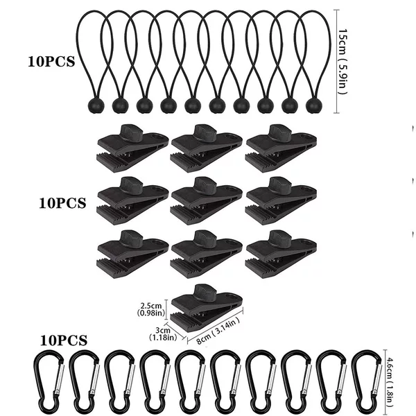 Cross-border outdoor camping windproof tent clip spiral nylon canopy clip multi-functional tent wind rope clip