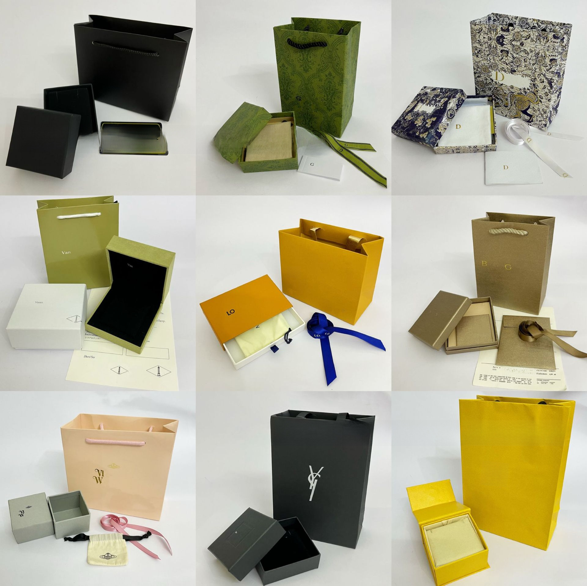 thumbnail for Jewelry packaging earrings gift bag double C necklace gift box handbag packaging box G bracelet ring decoration bag give away