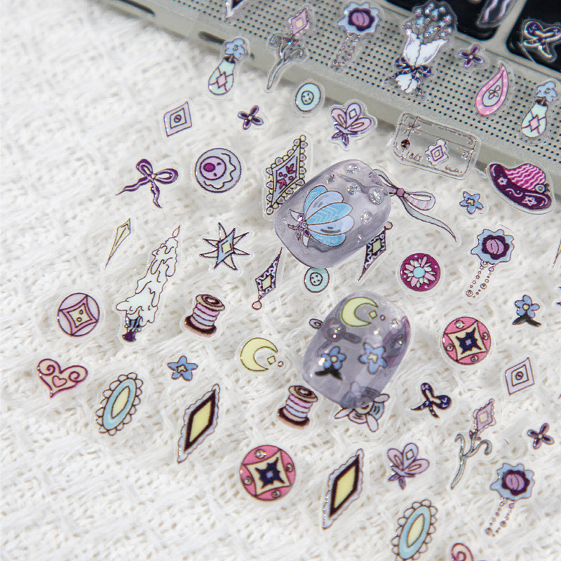 Cyansea Jelly Stereo Thin Transparent Nail Art Stickers Simple and Cute Ribbon Korean Abstract Art Nail Art Stickers