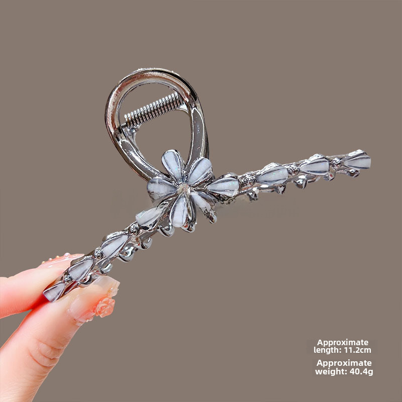 Temperamento Full Diamond Metal Shark Clip Hairpin Back Head Coil Hair Grab Clip Donna Primavera Estate Super Large Clip Copricapo Hair Grab_voghion.com