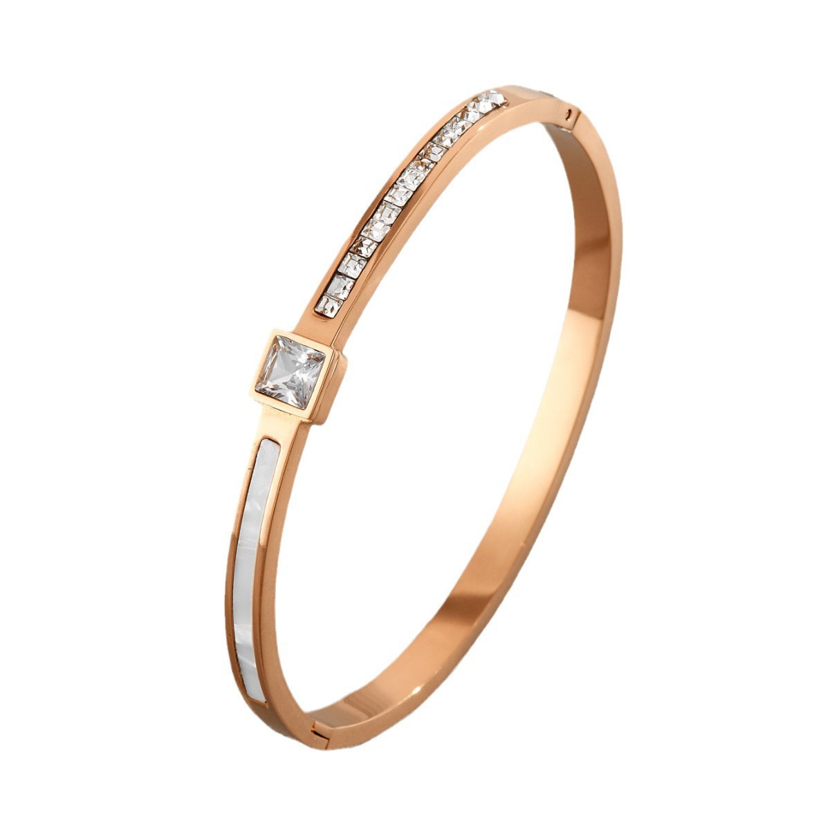 Brazalete de diamante cuadrado de acero de titanio de oro de 18 quilates lujoso ligero ins nicho de diseño de alto nivel de joyería de pulseras rojas exquisitas de Europa y América