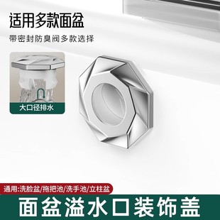 [Neutral Type] Washbasin Overflow Hole Plug Decorative Cover Electroplated Layer Deodorant Plug Wash Basin Hole Plug Basin Accessories