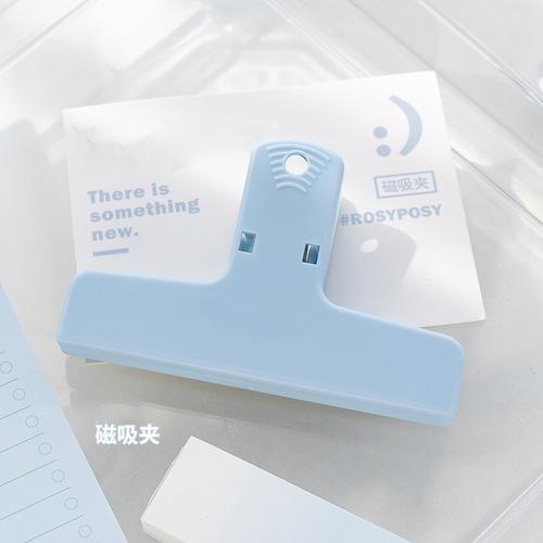 Ins style plastic magnetic wallet clip, simple and convenient office folder, long tail bill clip, magnetic clip wholesale