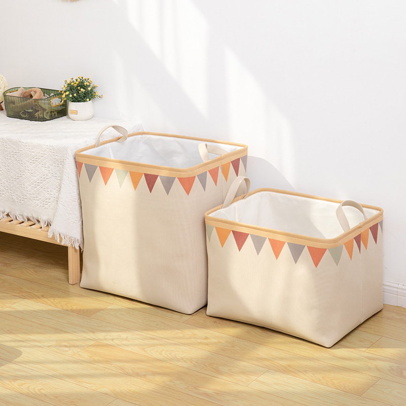 Large capacity fabric laundry basket with handle, anti-dust, drawstring closure, ideal for moving and storage of clothes and bedding