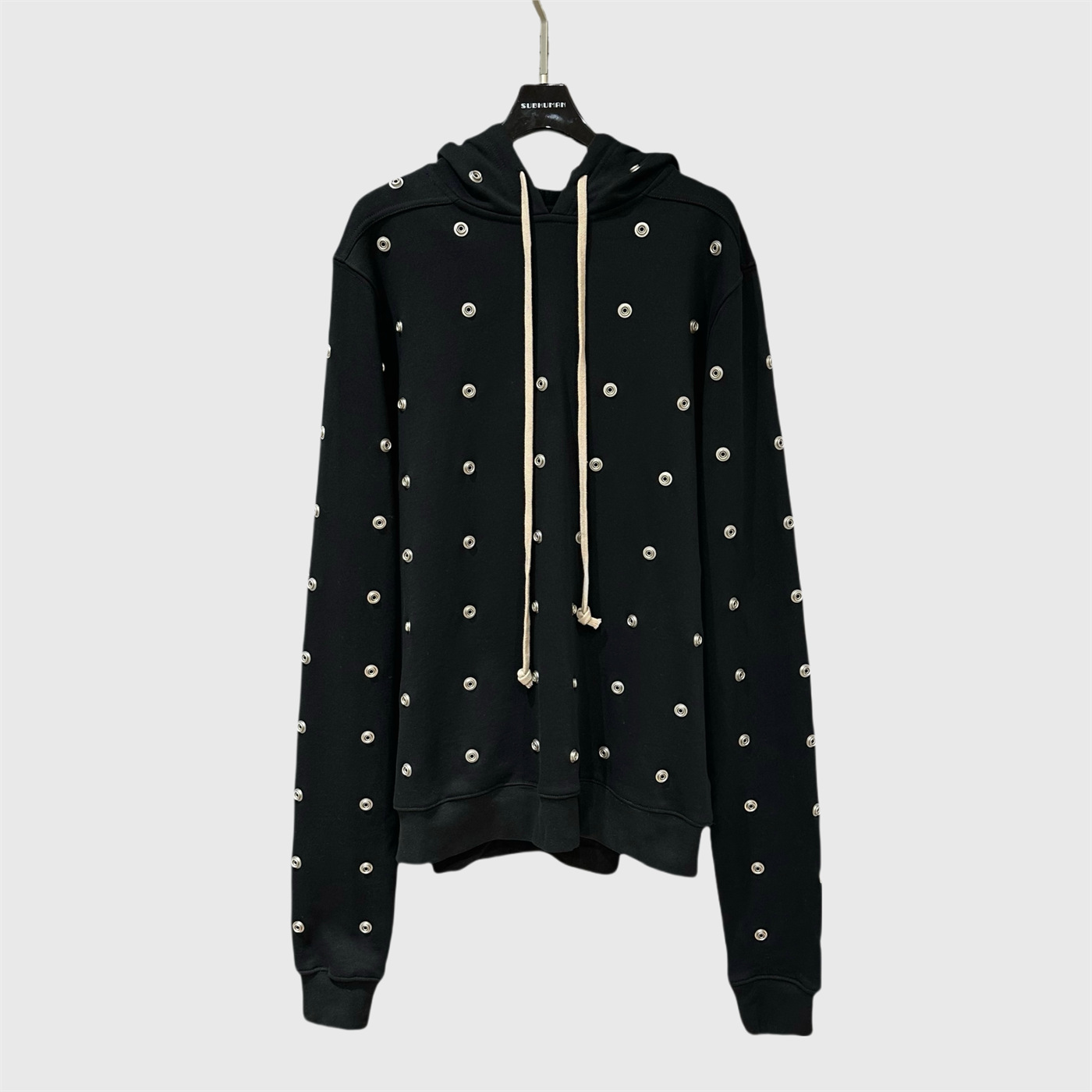 SUBHUMAN Men's | New Design Dark Hybrid Punk Studded Hooded Sweatshirt/Jacket