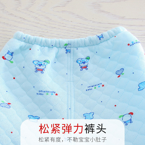 奇萌娃新生婴儿保暖内衣 宝宝夹棉衣服春秋冬系带和尚服0-3个月