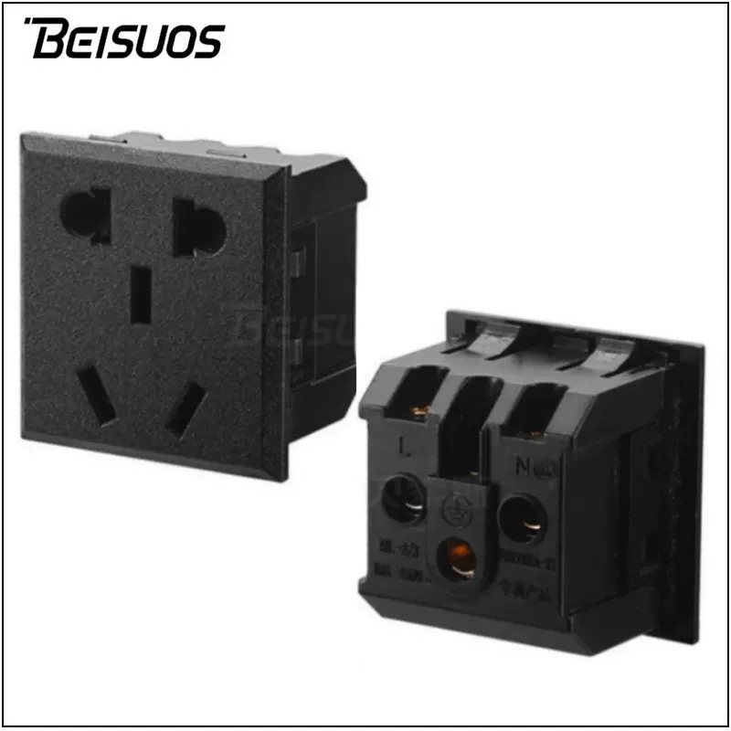 新国标10A小五孔电源插座 带安全门设备仪器PUD国标五孔插座模块