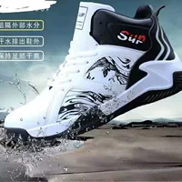 Фабрика оптовая баскетбольная обувь PU мужская обувь спортивная обувь легкая высокая шнуровка корейская мода трансграничная мода повседневная обувь