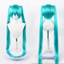 留林 初音未来Vocaloid湖蓝色梅花千本樱虎口夹双马尾初音cos假发