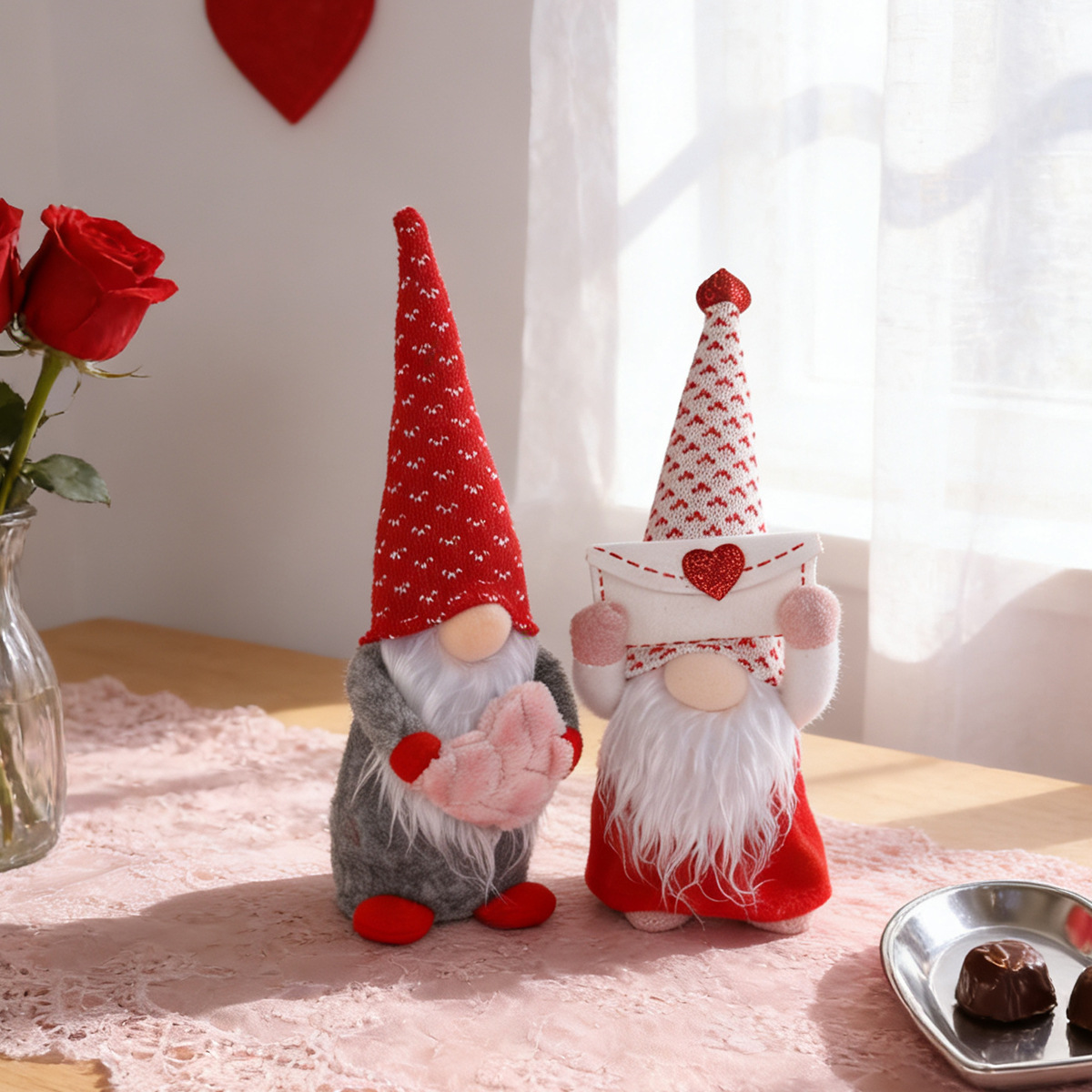 2021 amor transfronterizo enano sin rostro Rudolf accesorios de ventana decoración de muñecas del Día de la madre muñeca del día de San Valentín