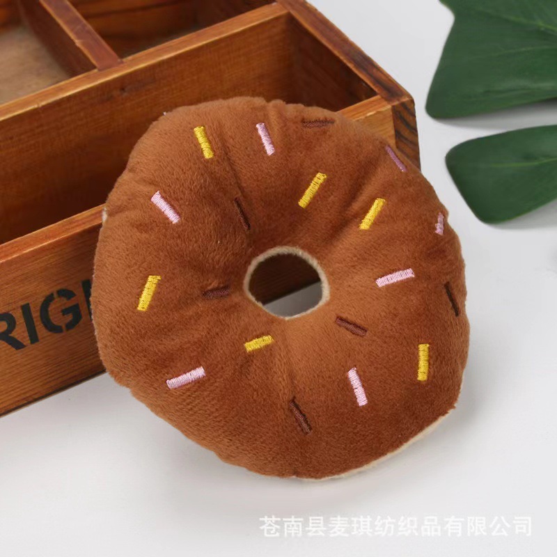 Nueva mascota de peluche de juguete de sonido molienda gato y perro de juguete fruta Chuck animal suministros para mascotas en stock al por mayor