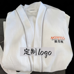 Beauty Salon Bathrobe Guest Clothes Pure Cotton Waffle Absorbent Bathrobe Xiawu Hotel Can Be Customized Loc^