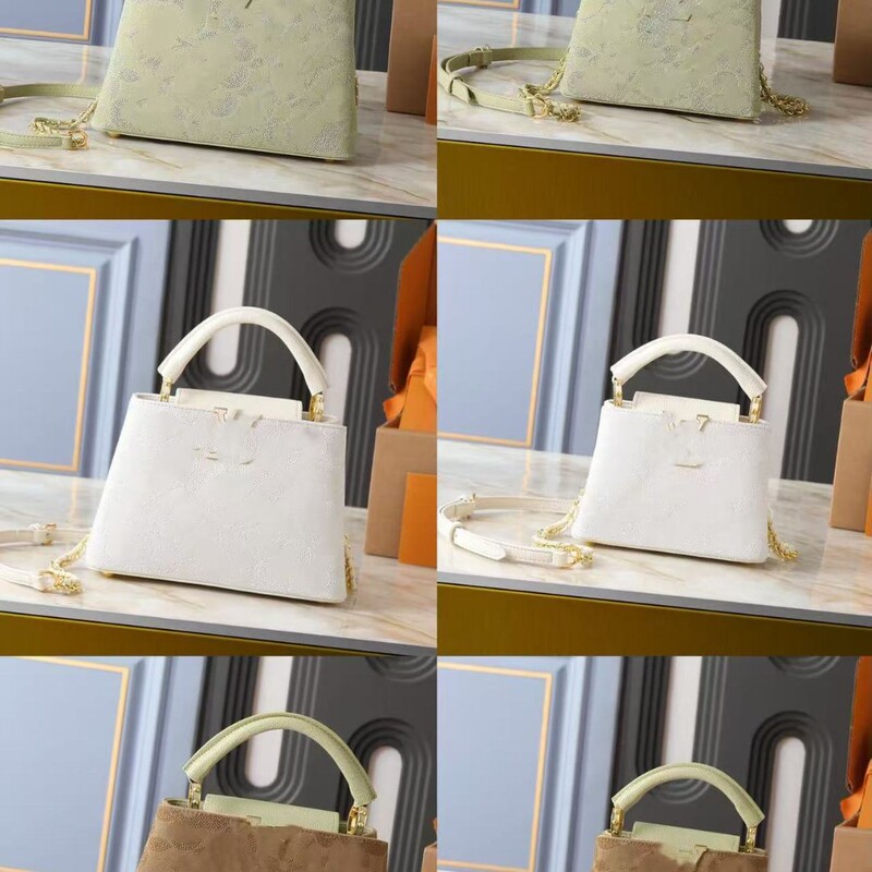2025 Lv New Model Capucines Mini Bag Chain Crossbody Bag High-End Handbag Shoulder Bag Small Square Bag 2025 Lv New Model Capucines Mini Bag Chain Crossbody Bag High-End Handbag Shoulder Bag Small Square Bag