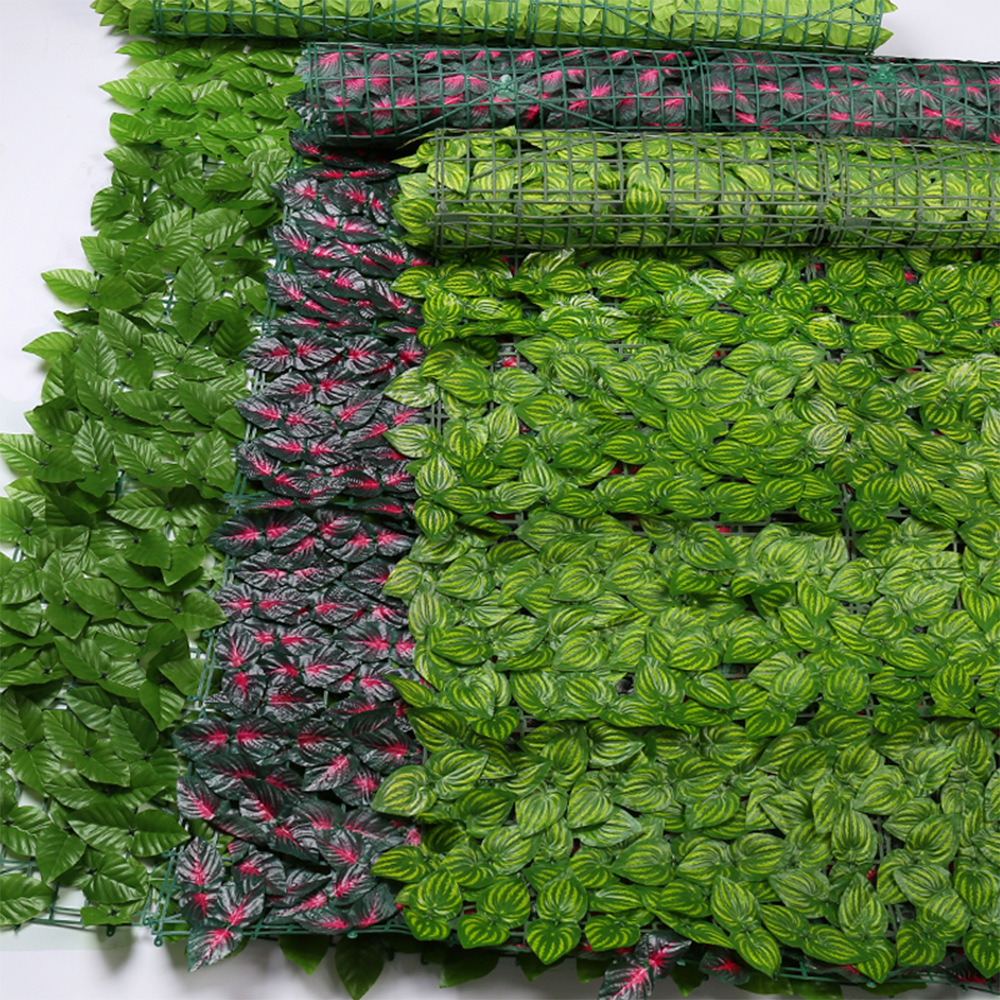Valla de hoja verde de plástico transfronteriza Pared de planta verde Patio Balcón Valla decorativa Valla de simulación de venta directa de hoja