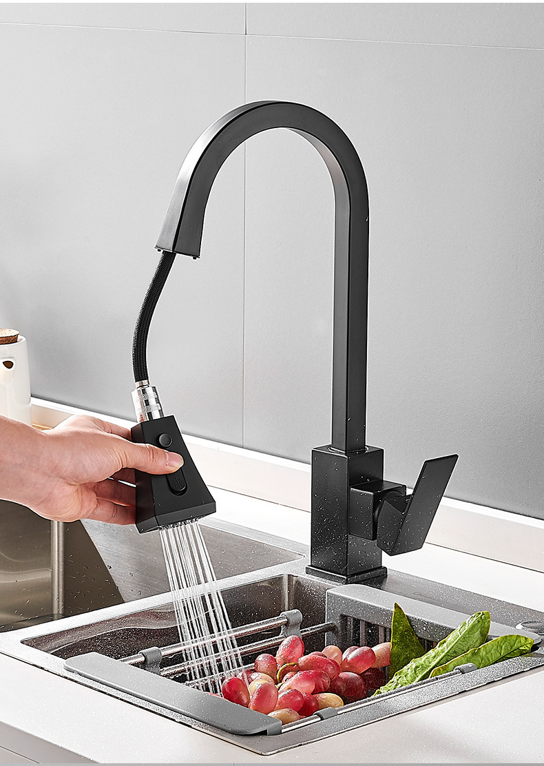 Pull-out faucet, kitchen single-hole sink, balcony telescopic stainless steel rotary universal cold and hot household valve undefined