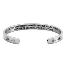 胡賀飾品新款Heres to strong women給堅強的女人不銹鋼手鐲 手環
