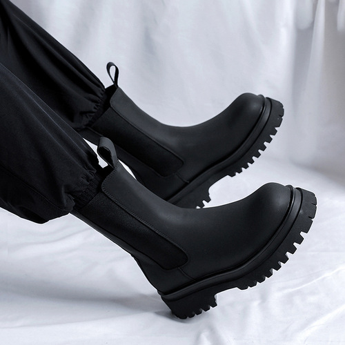 Chelsea Boots Men's British-style High-Top Trench Boots Men's High-Top Motorcycle Martin Boots 9883-R